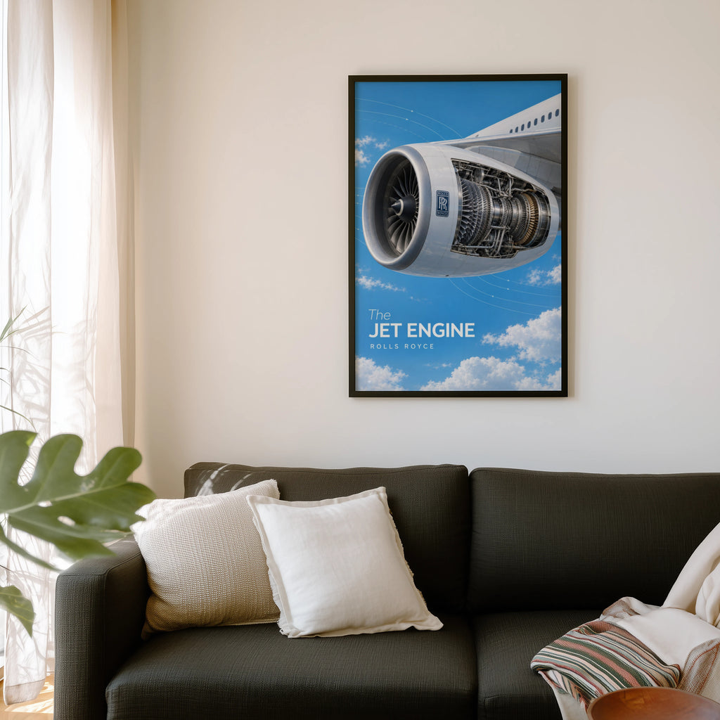 Vintage Jet Engine Poster, Aviation Wall Art Print