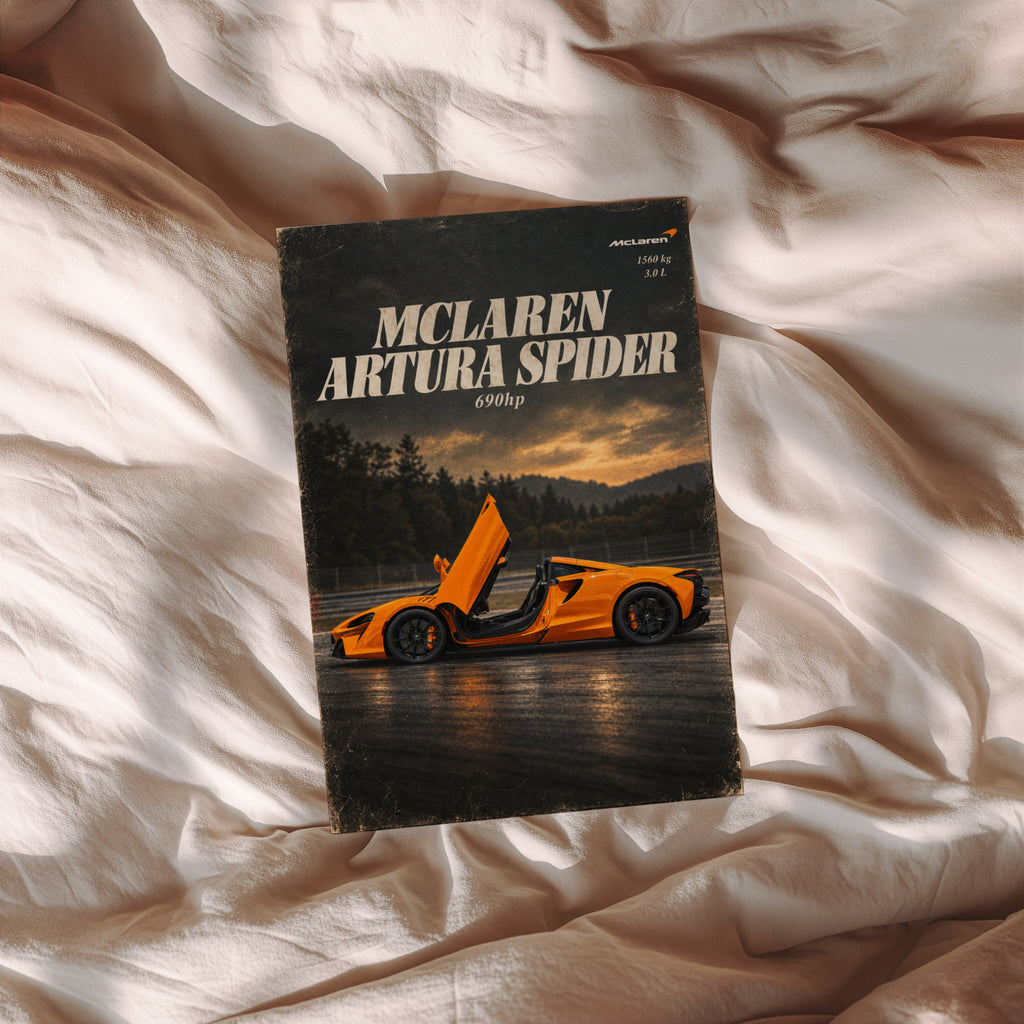 Vintage McLaren Artura Spider Print, Supercar Art