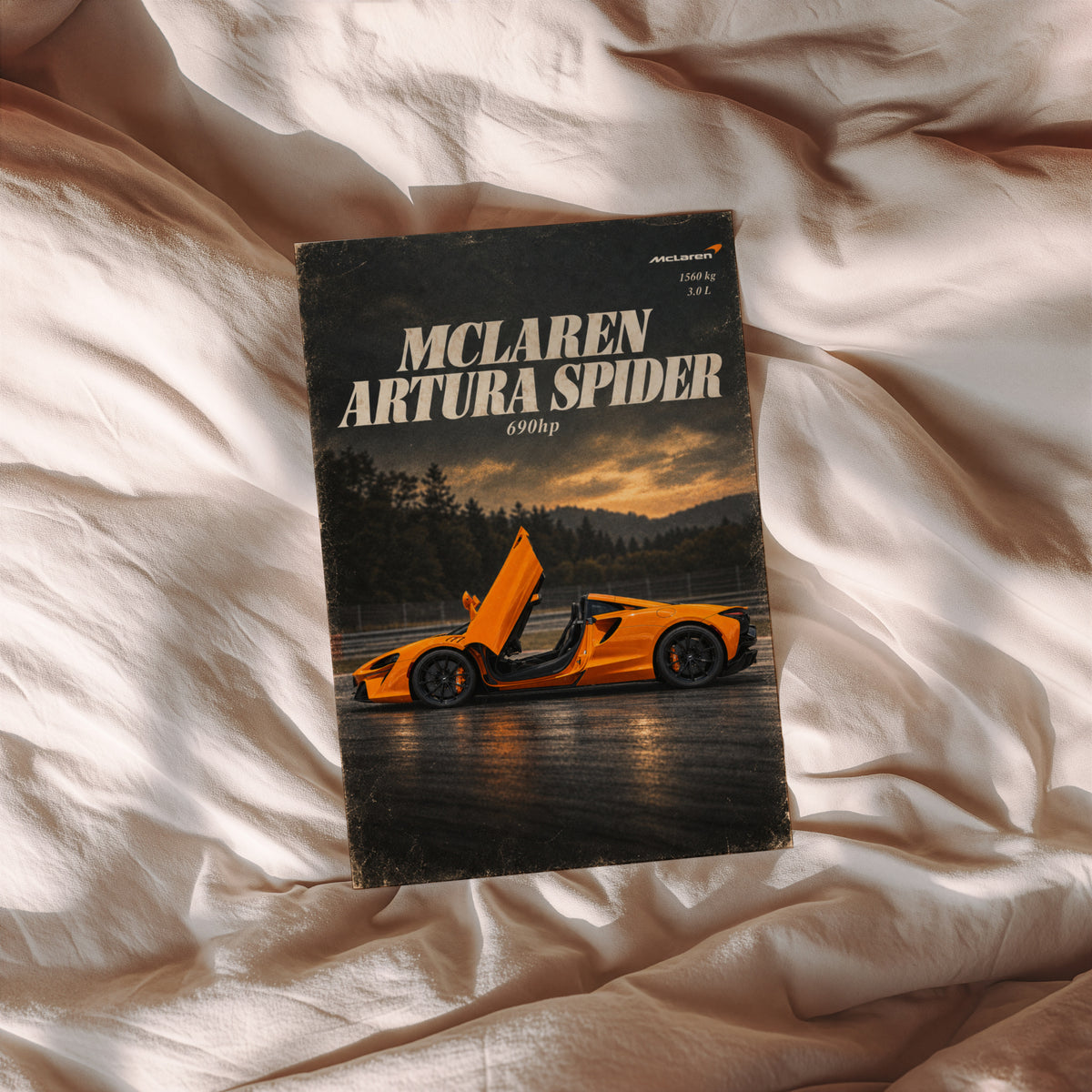 Vintage McLaren Artura Spider Print, Supercar Art
