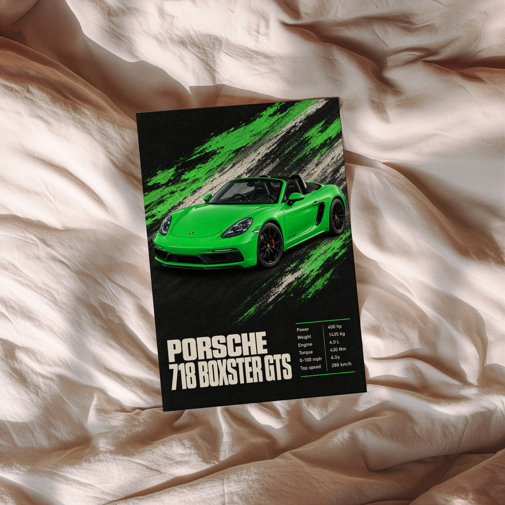Vintage Porsche 718 Boxster GTS Print, Car Art