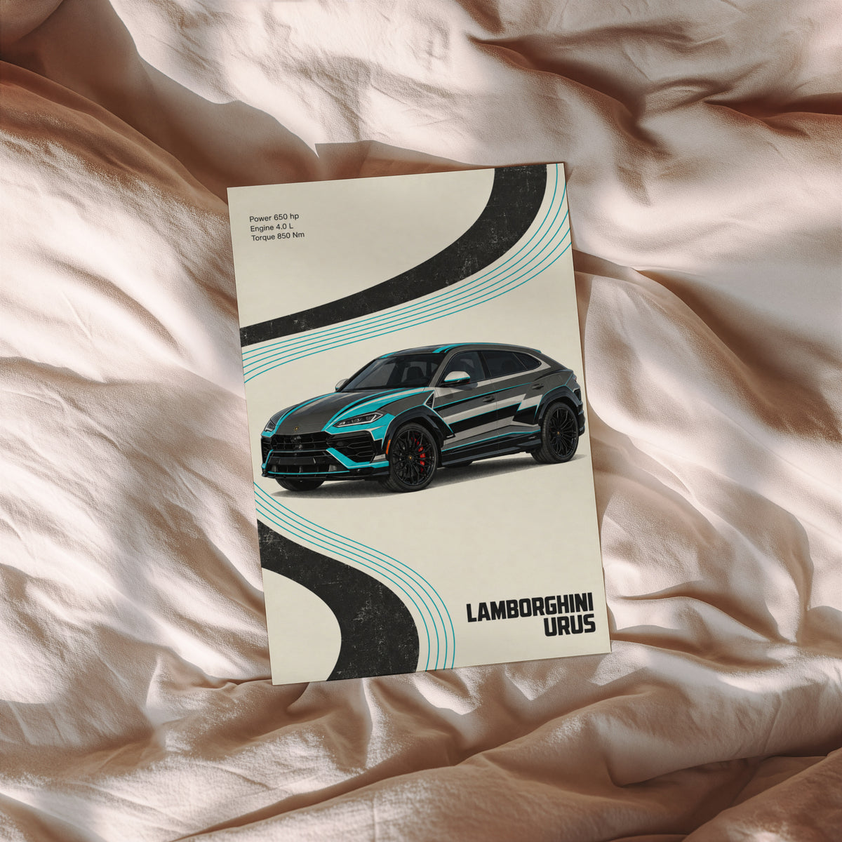 Vintage Lamborghini Urus Print, Car Wall Art