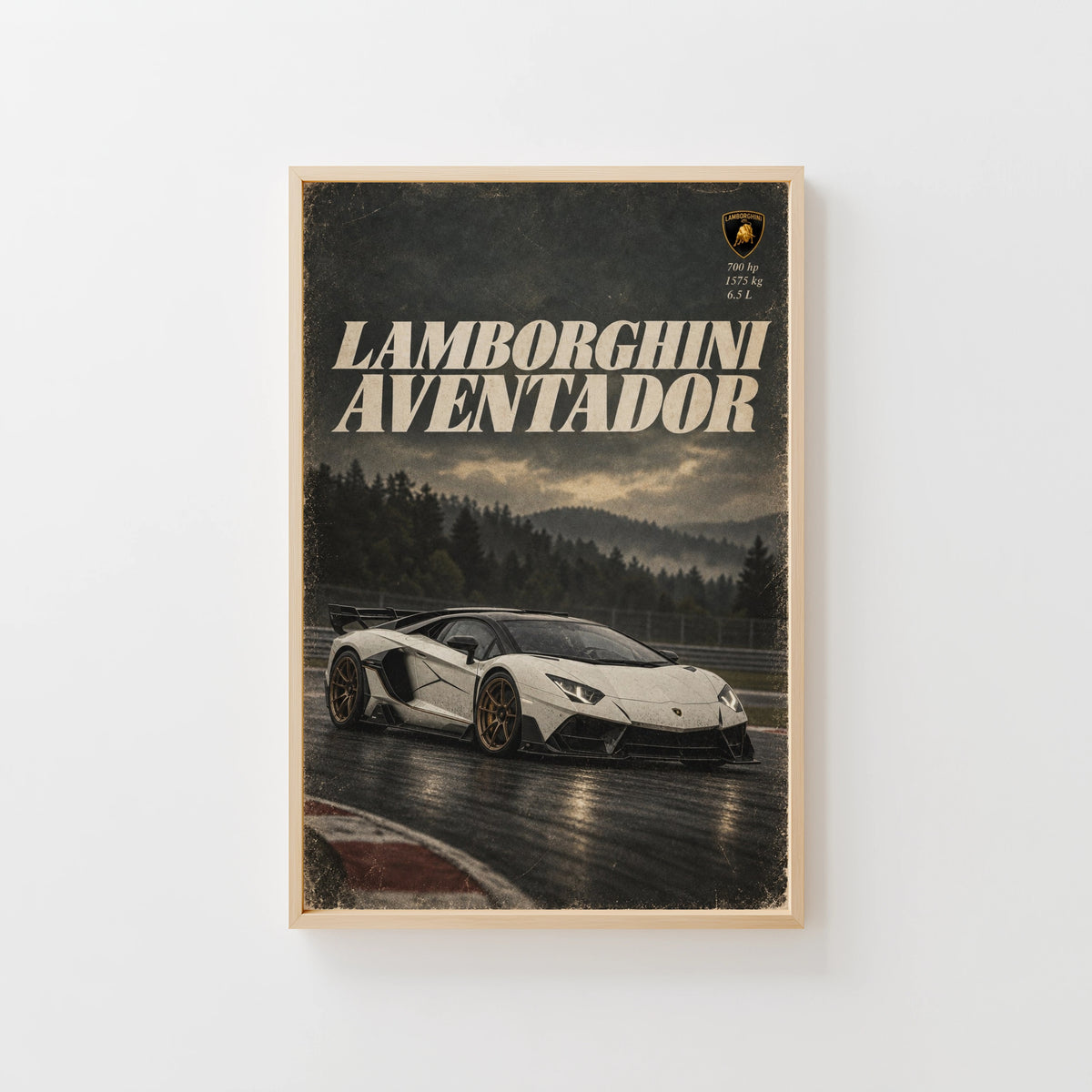 Vintage Lamborghini Aventador Print, Supercar Poster