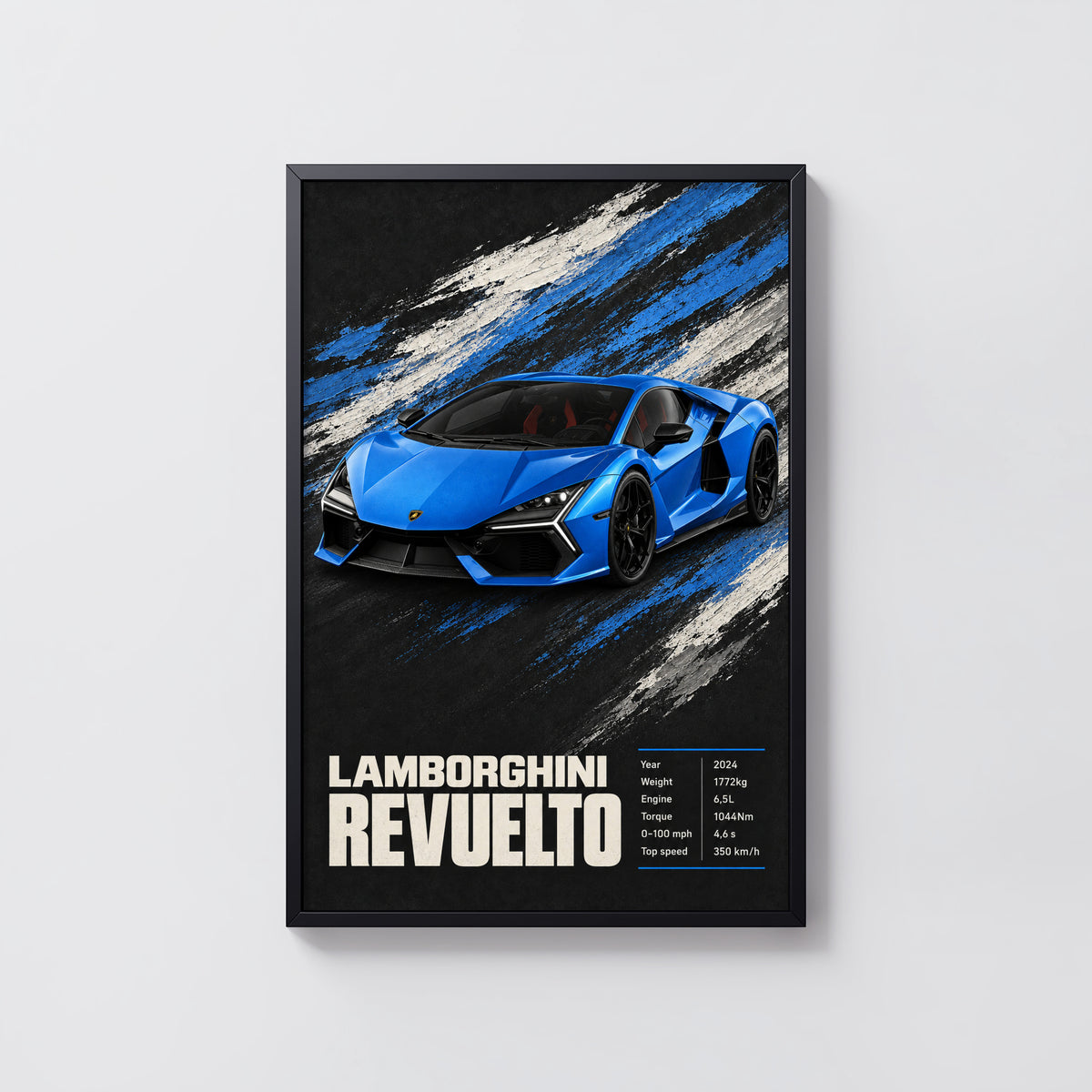 Vintage Lamborghini Revuelto Print, Car Wall Art