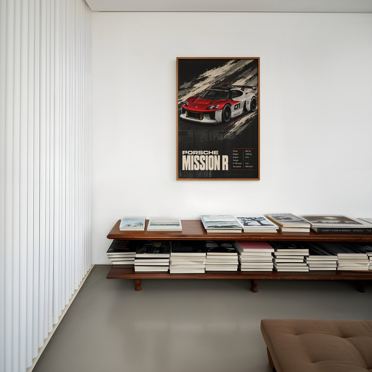 Vintage Porsche Mission R Print, Car Wall Art
