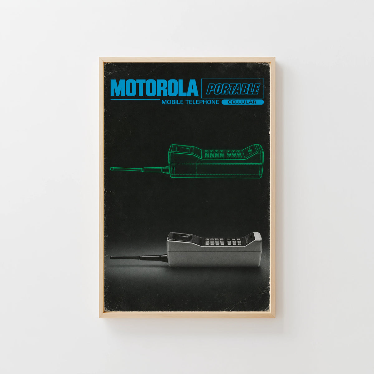Vintage Motorola Phone Poster, Retro Tech Wall Art, Print