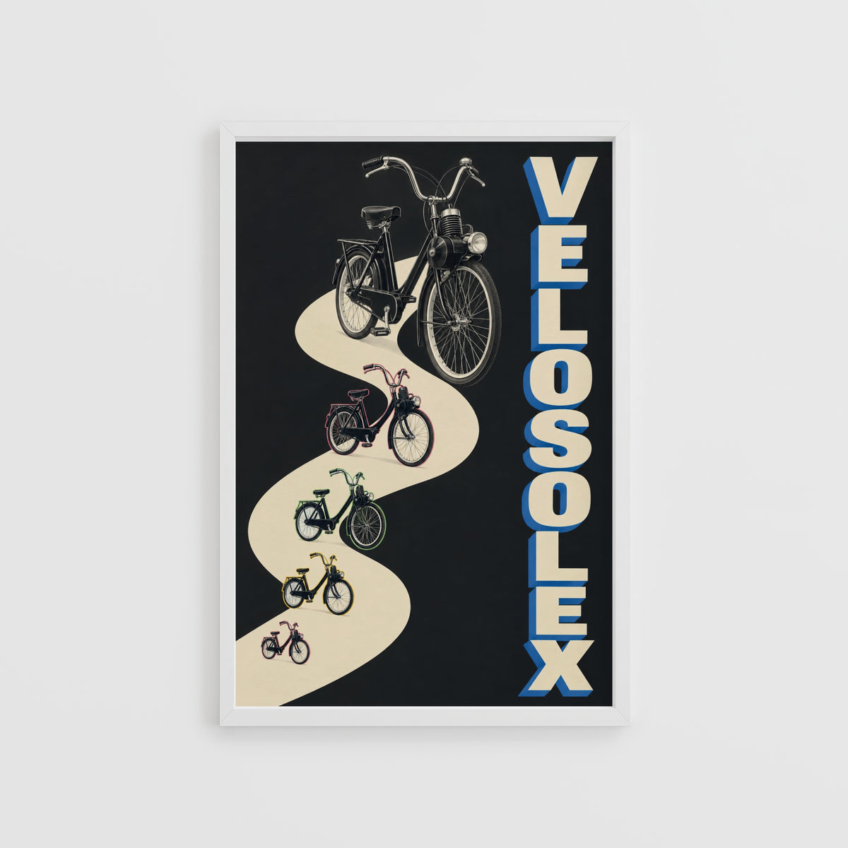 Vintage Velosolex Poster, Moped Wall Art, Cycling Print