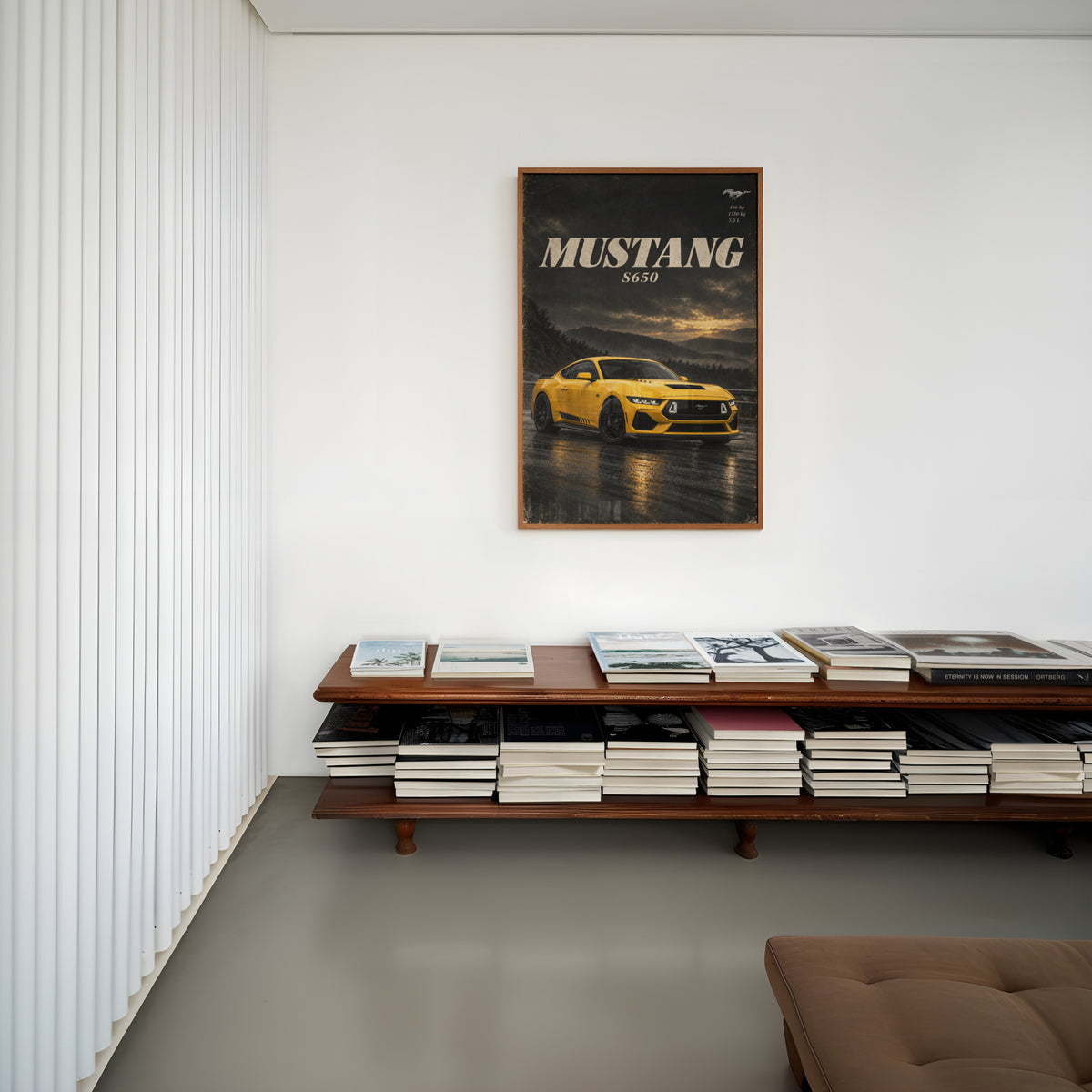 Vintage Mustang S650 Car Print, Garage Wall Art