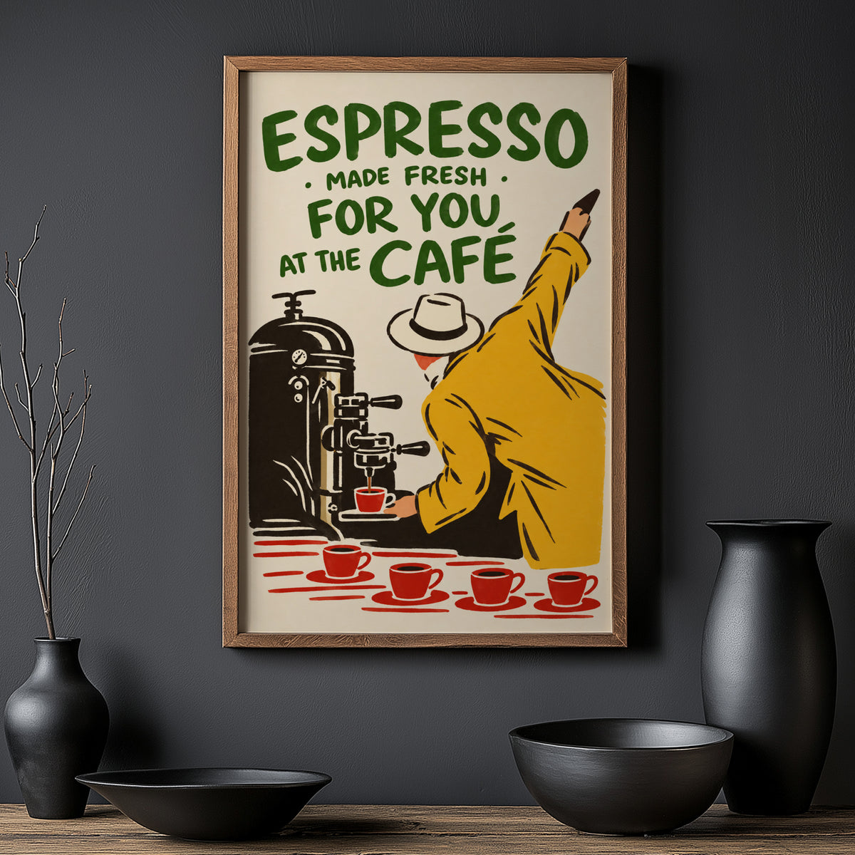 Vintage Espresso Print and Poster, Coffee Wall Art