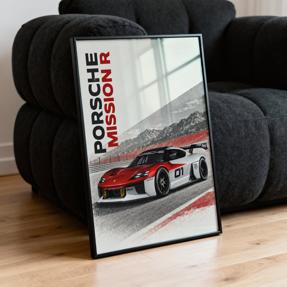 Vintage Porsche Mission R Print, Race Car Wall Art