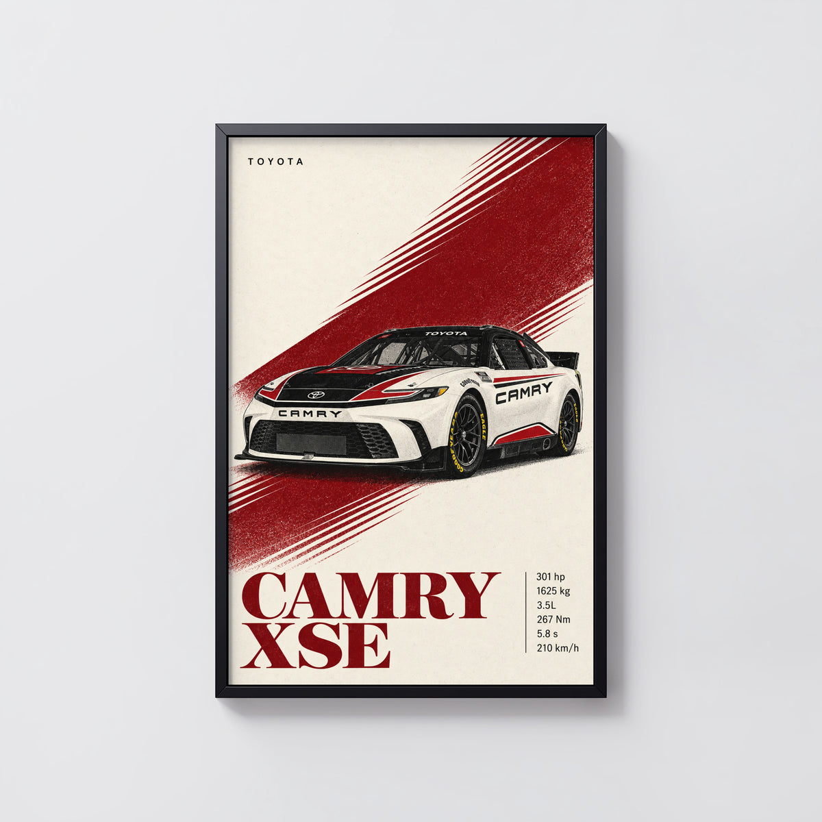 Vintage Toyota Camry XSE Print, Race Car Wall Art