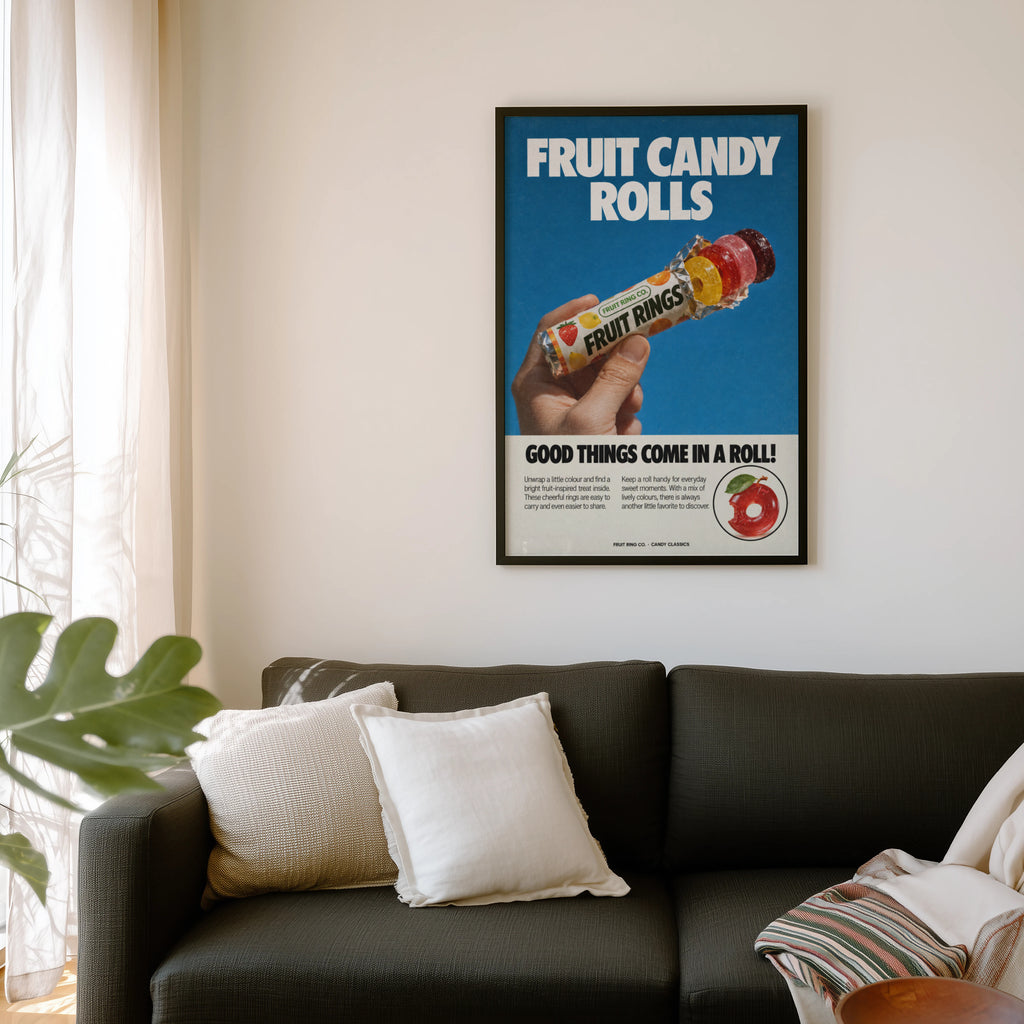 Vintage Fruit Candy Poster, Retro Kitchen Wall Art, Print