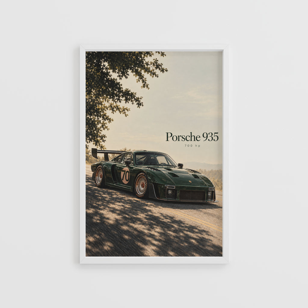 Vintage Porsche 935 Print, Race Car Wall Art
