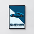 Vintage Porsche 718 Cayman Print, Sports Car Art