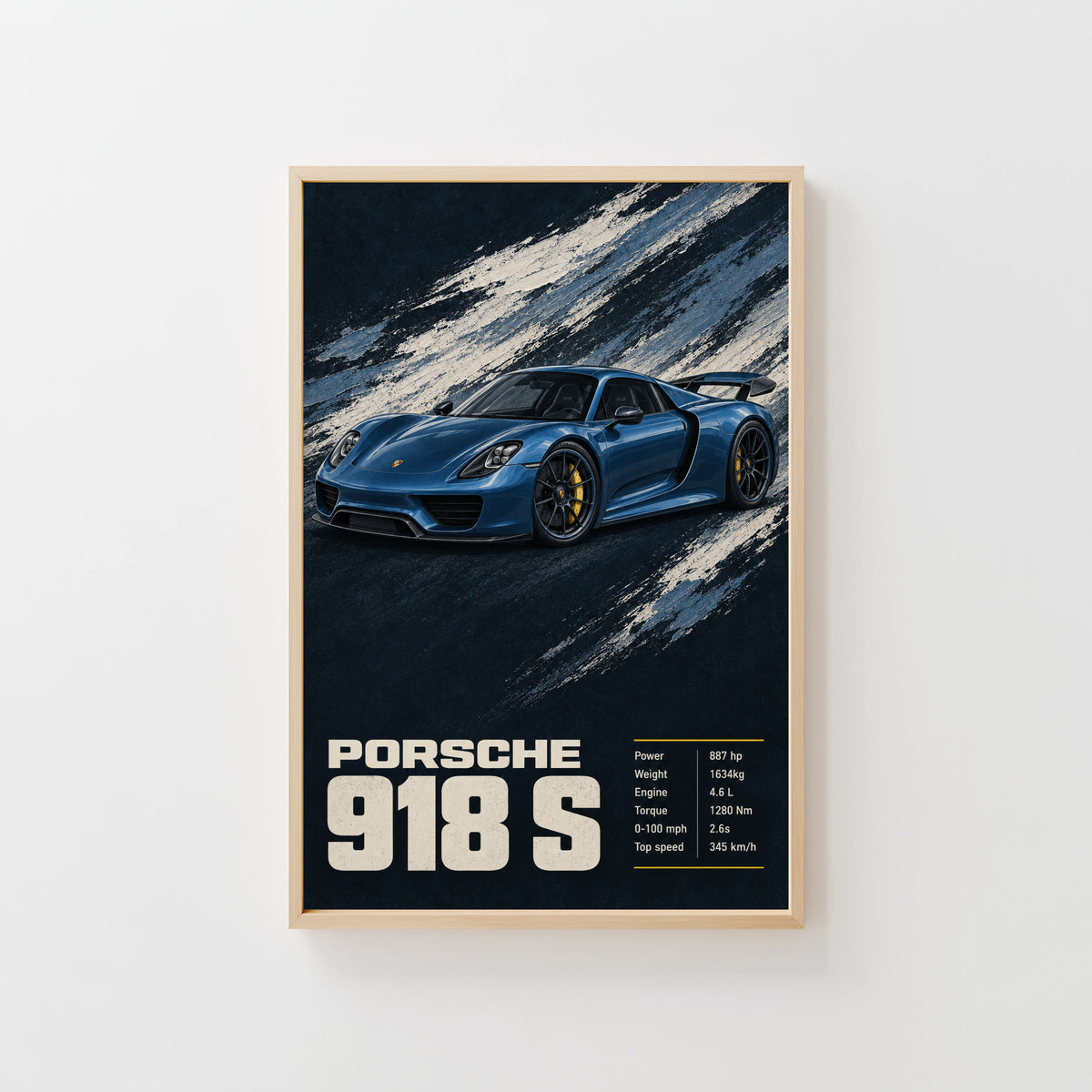 Vintage Porsche 918 S Print, Car Poster, Wall Art