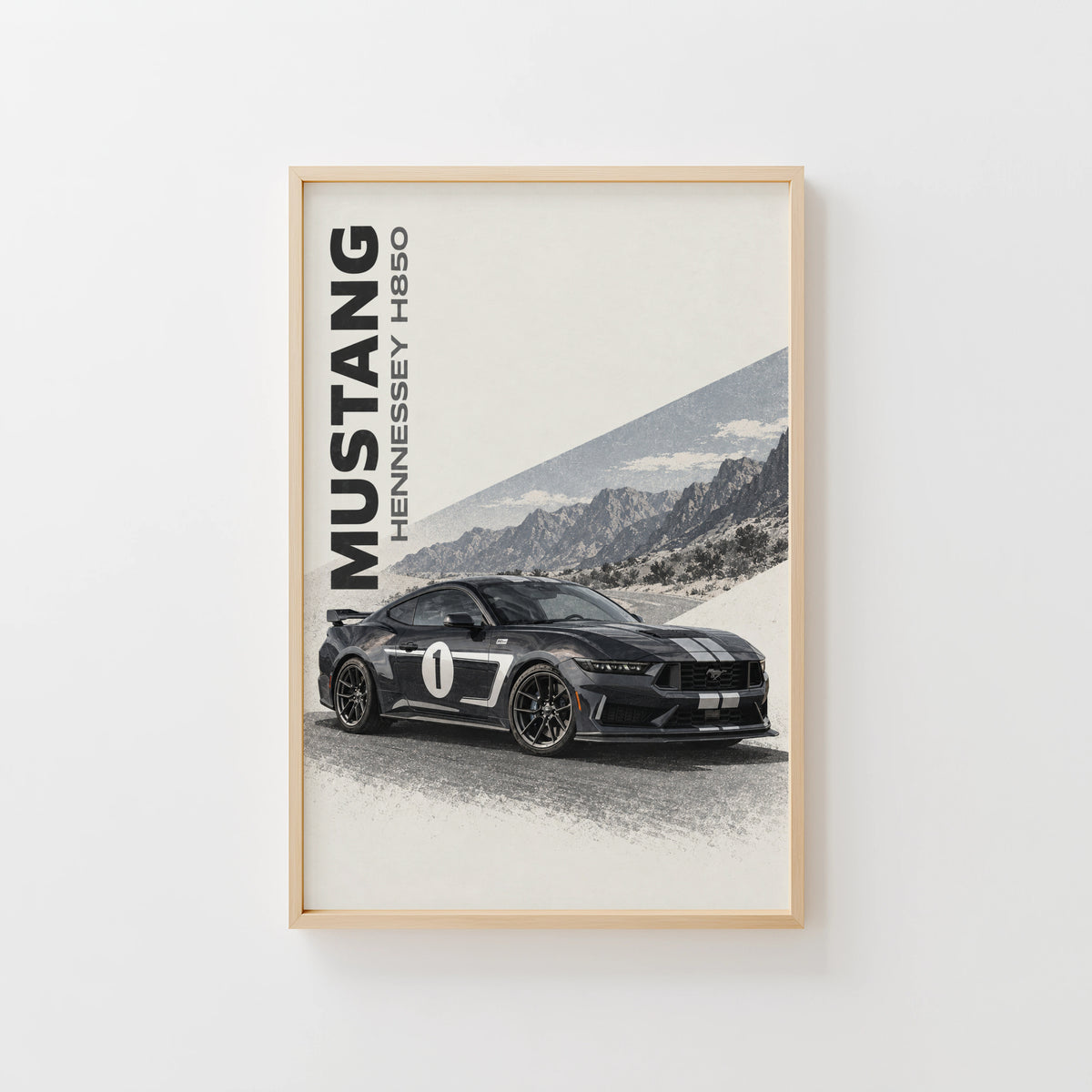 Vintage Mustang Print, Car Poster, Hennessey H850