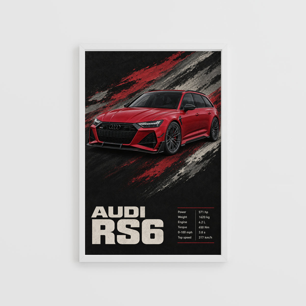 Vintage Audi RS6 Print, Car Wall Art