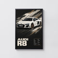 Vintage Audi R8 Print, Supercar Poster, Car Wall Art
