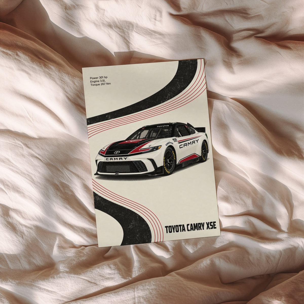 Vintage Toyota Camry Print, Race Car Wall Art
