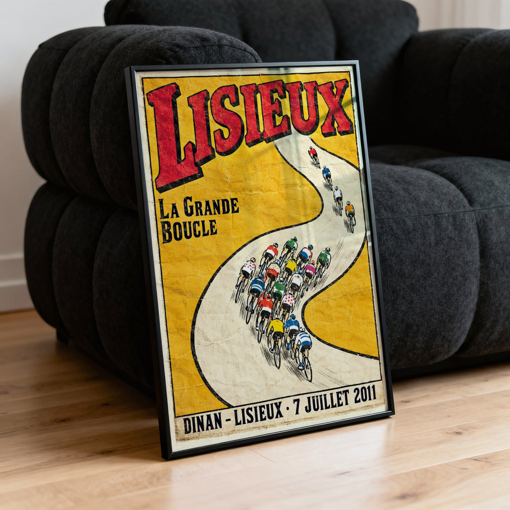 Vintage Lisieux Cycling Poster, Tour de France Wall Art