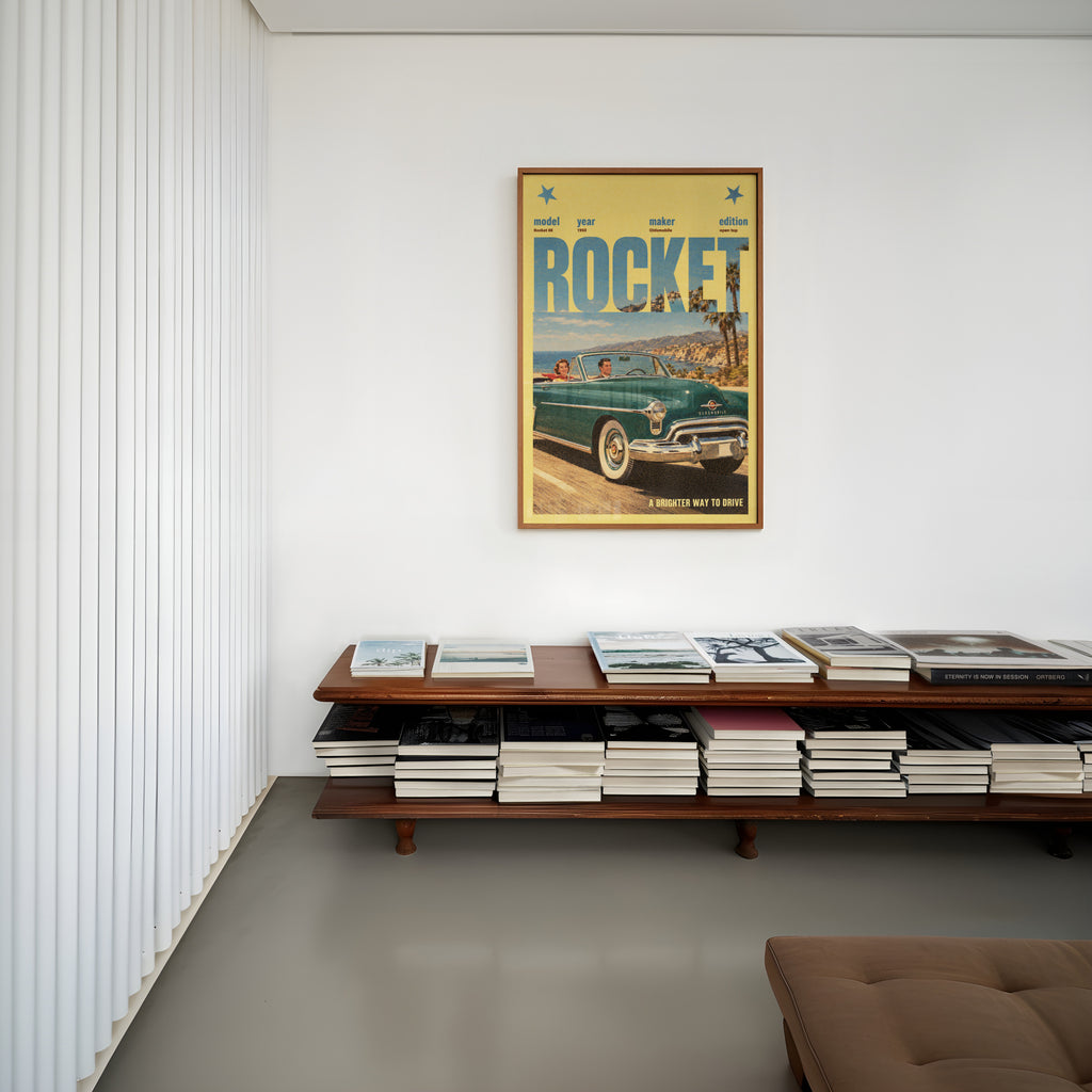 Vintage Oldsmobile Rocket 88 Poster, Car Wall Art Print