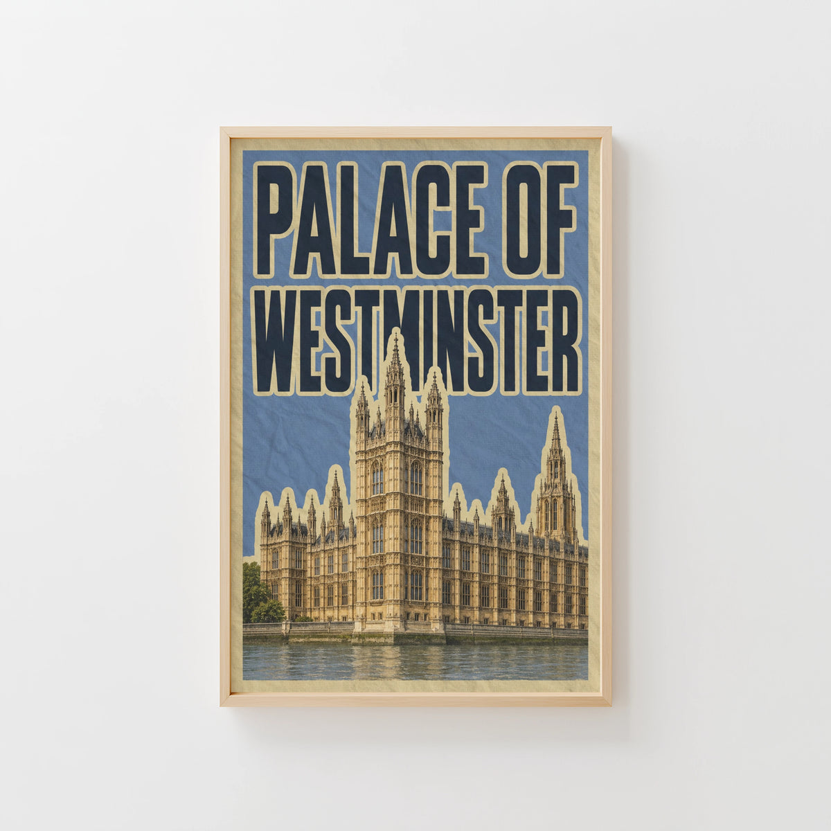 Vintage Palace of Westminster Poster, London Wall Art Print