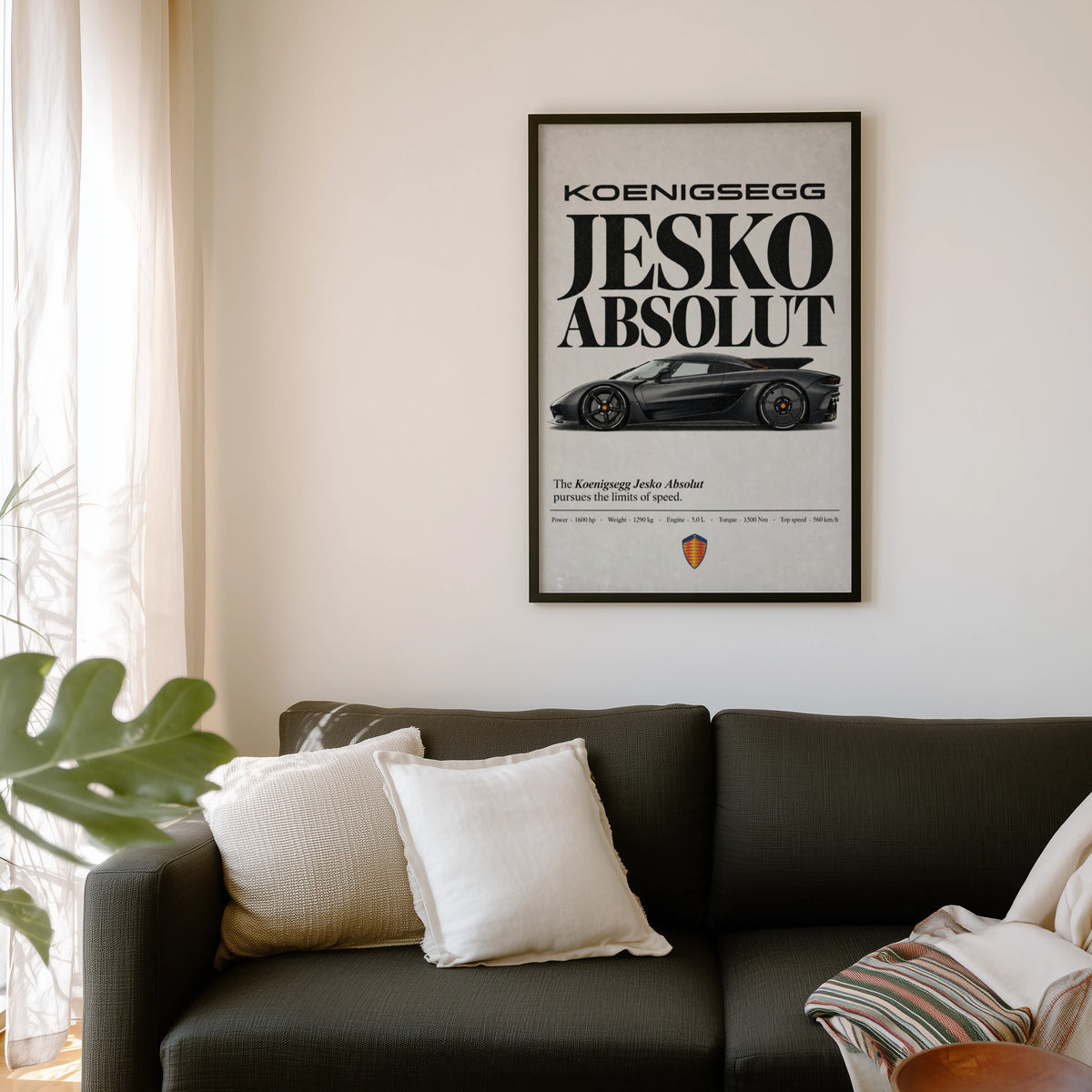 Vintage Koenigsegg Jesko Absolut Print, Car Wall Art