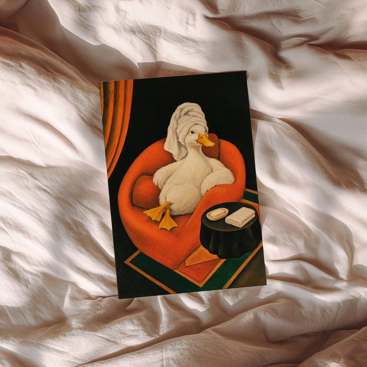 Vintage Duck Print and Poster, Bathroom Wall Art