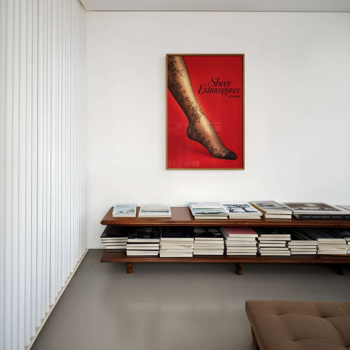 Vintage Hosiery Poster, Red Fashion Wall Art, Print