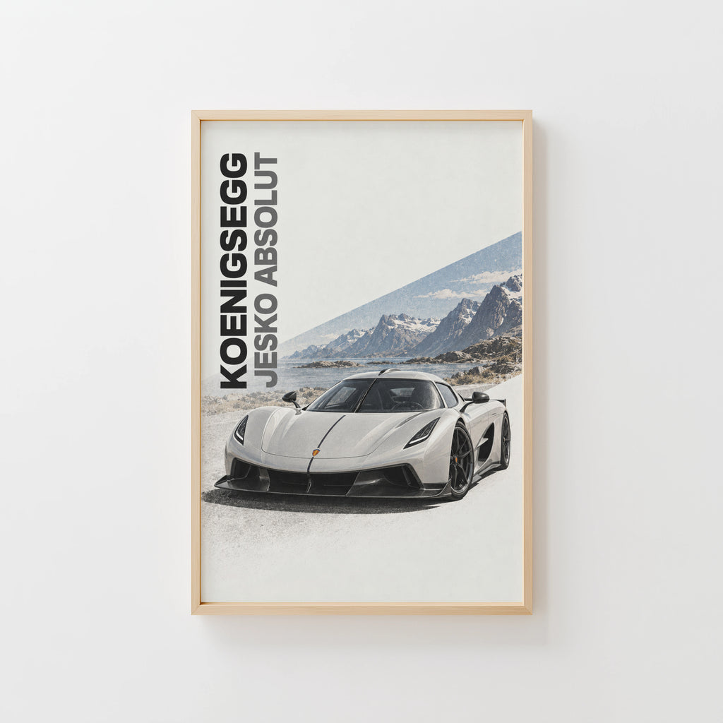Vintage Koenigsegg Jesko Absolut Print, Car Art