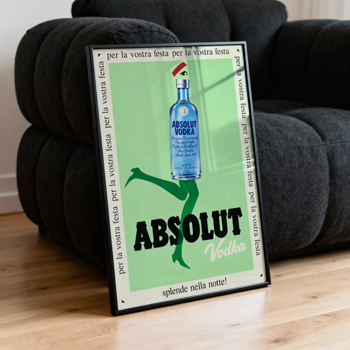 Vintage Absolut Vodka Print Poster, Retro Bar Wall Art