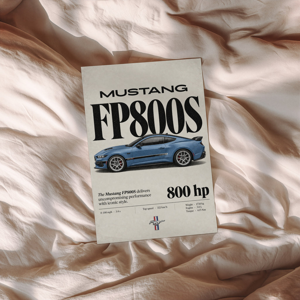 Vintage Mustang FP800S Print, Car Wall Art