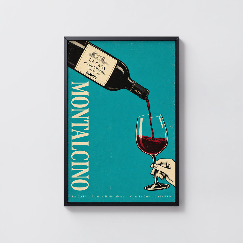 Vintage Brunello di Montalcino Wine Print Poster