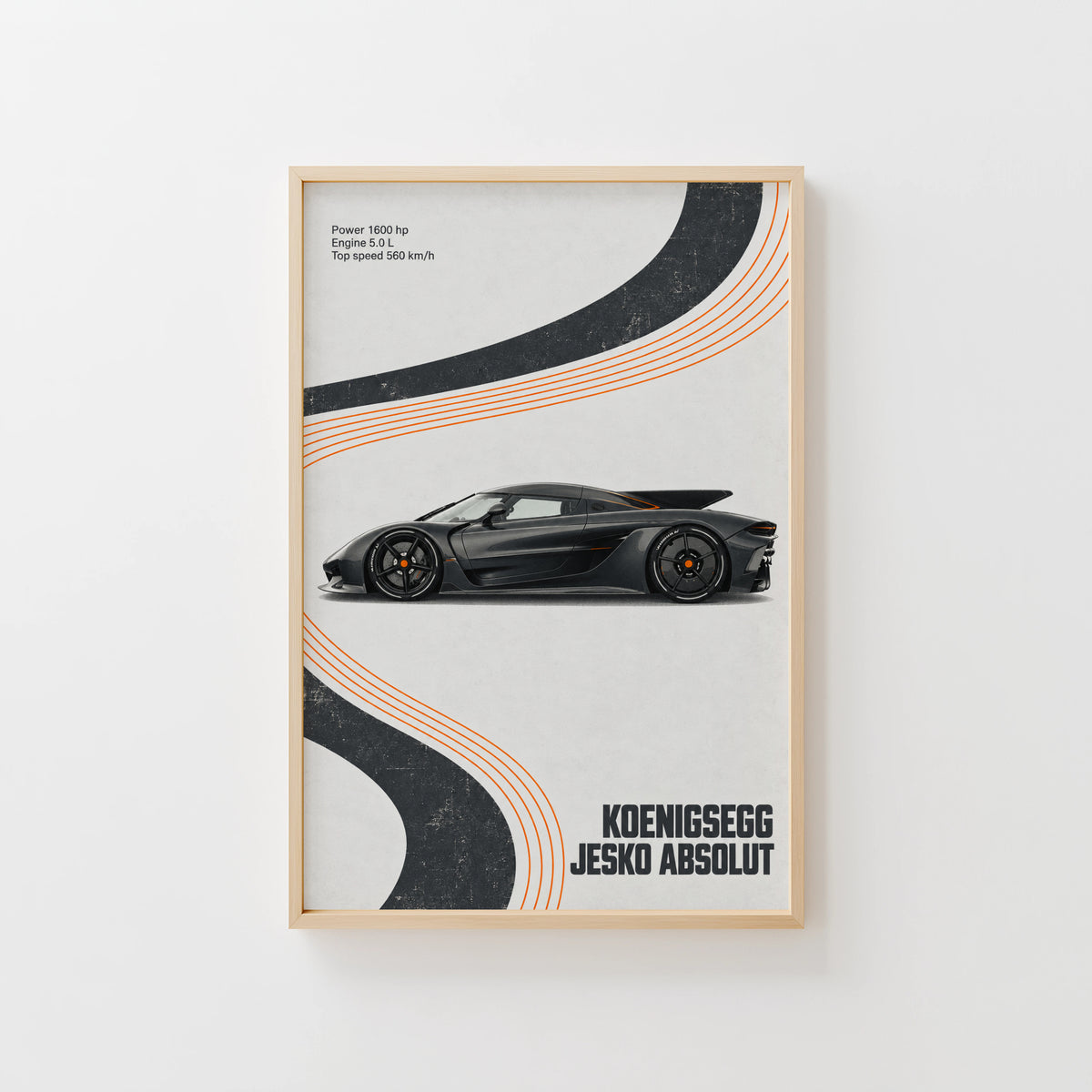 Vintage Koenigsegg Jesko Absolut Print, Supercar