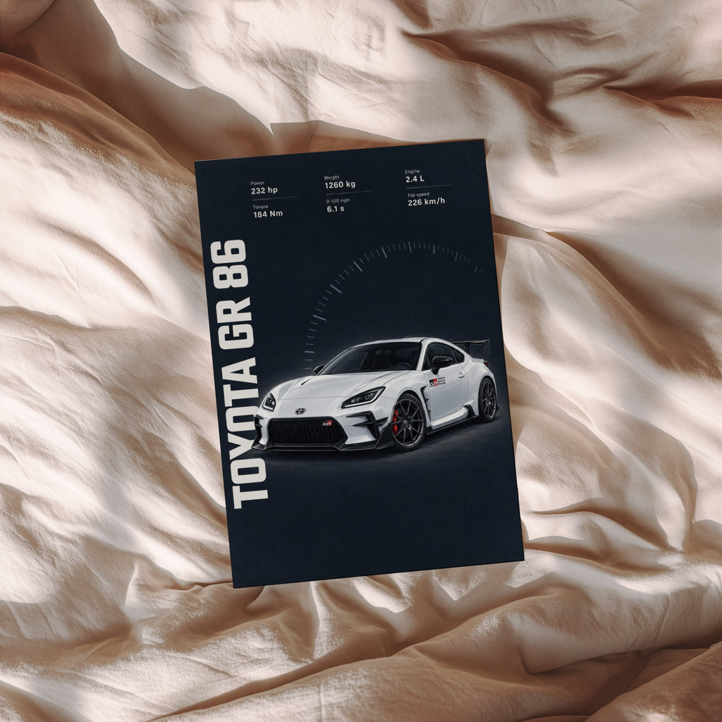 Vintage Toyota GR 86 Print, Car Wall Art