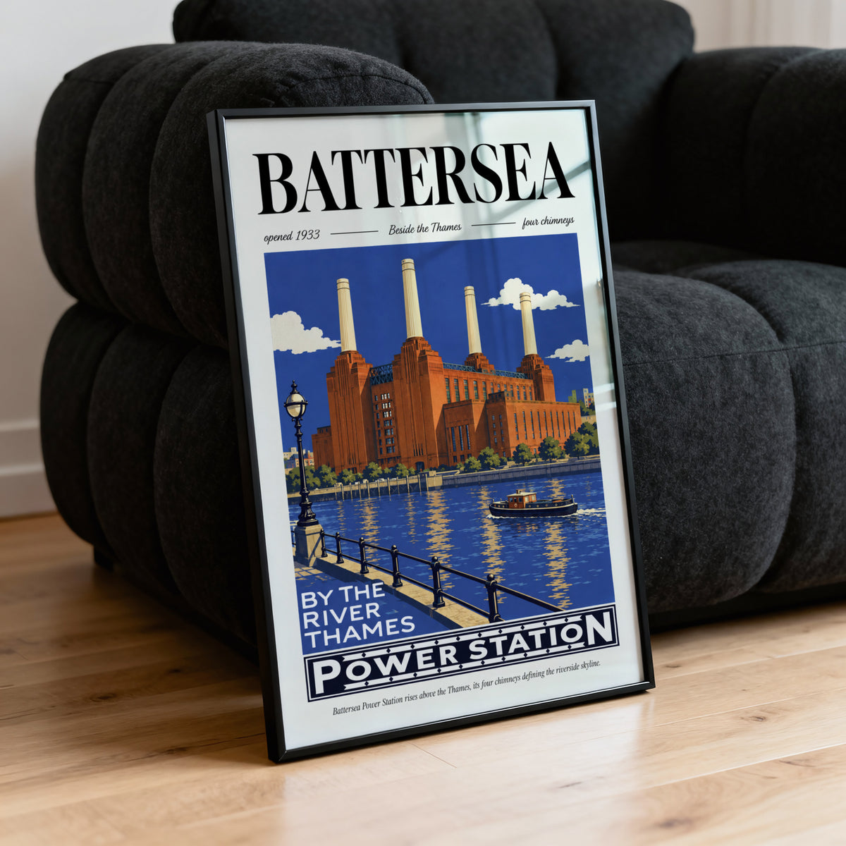 Vintage Battersea Power Station Poster, London Wall Art