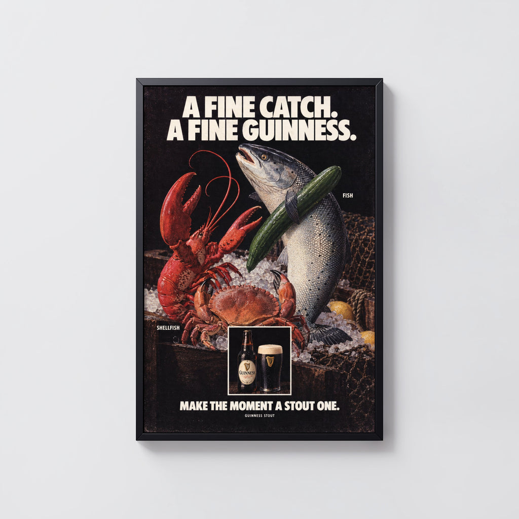 Vintage Guinness Print and Poster, Seafood Wall Art