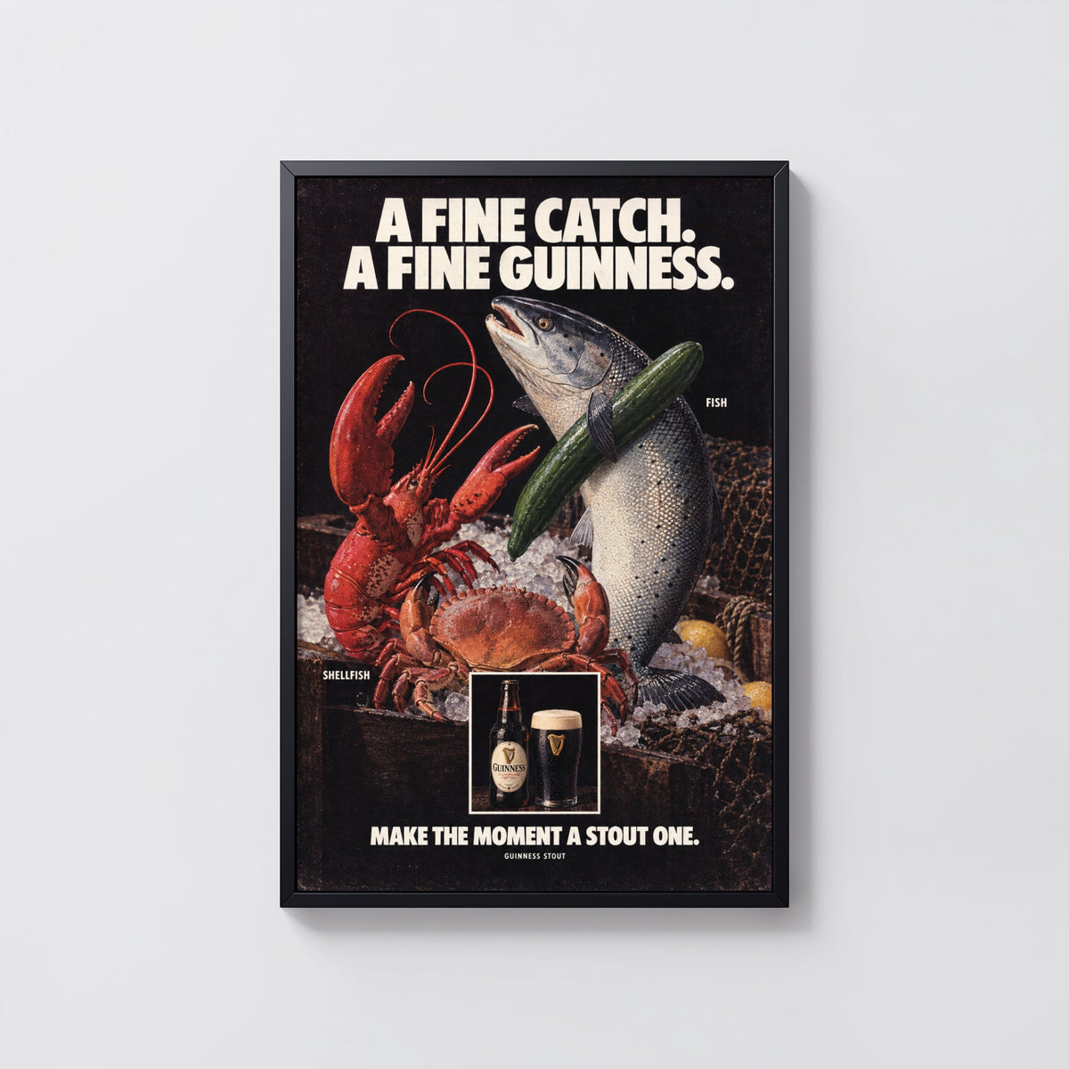 Vintage Guinness Print and Poster, Seafood Wall Art