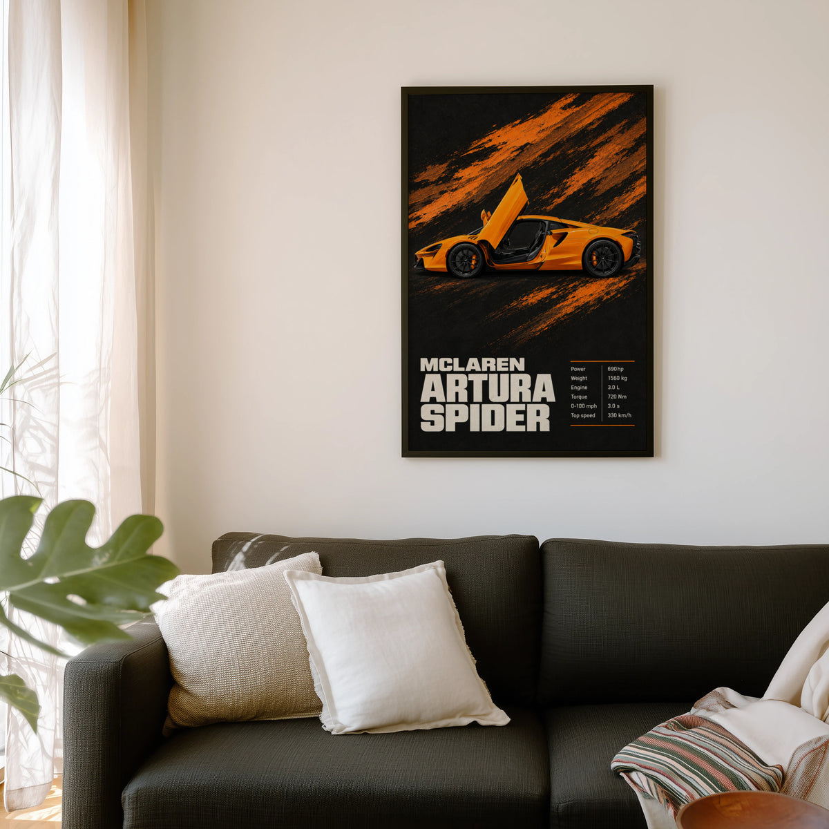 Vintage McLaren Artura Spider Print, Car Wall Art