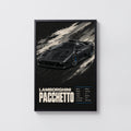 Vintage Lamborghini Pacchetto Print, Supercar Art