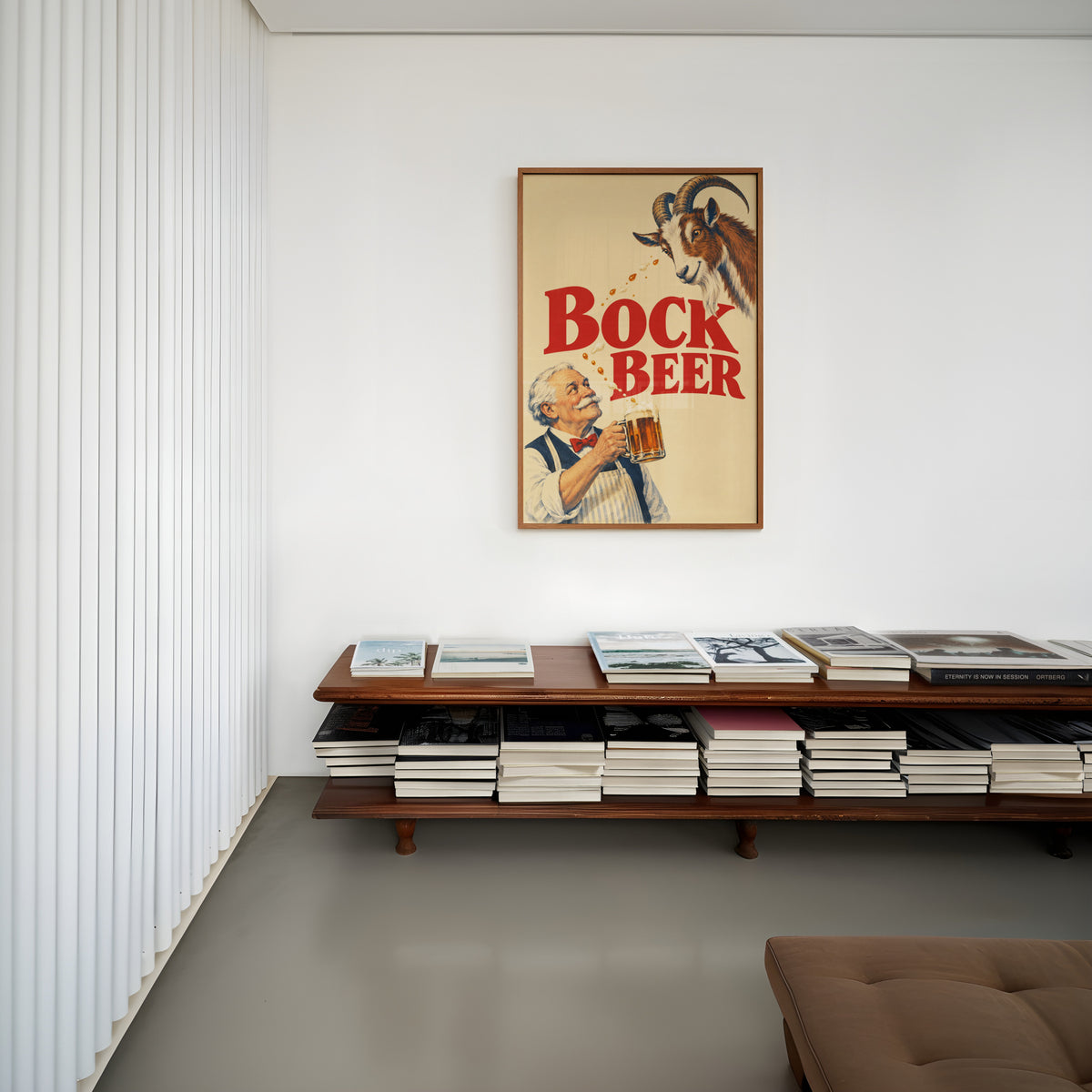 Vintage Bock Beer Print, Goat Poster, Pub Wall Art