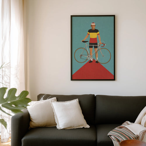 Vintage Cyclist Poster, Retro Bicycle Print, Wall Art