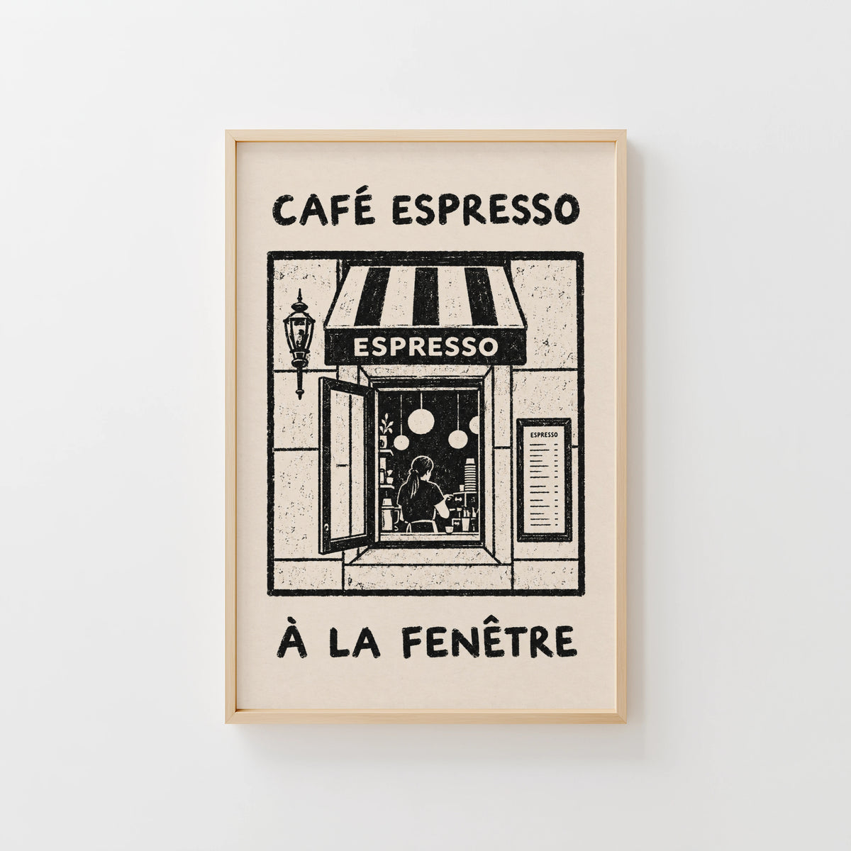 Vintage Cafe Espresso Print and Poster, French Wall Art