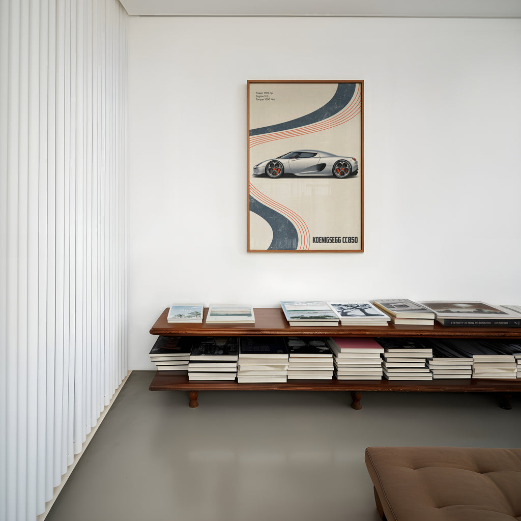 Vintage Koenigsegg CC850 Print, Supercar Wall Art