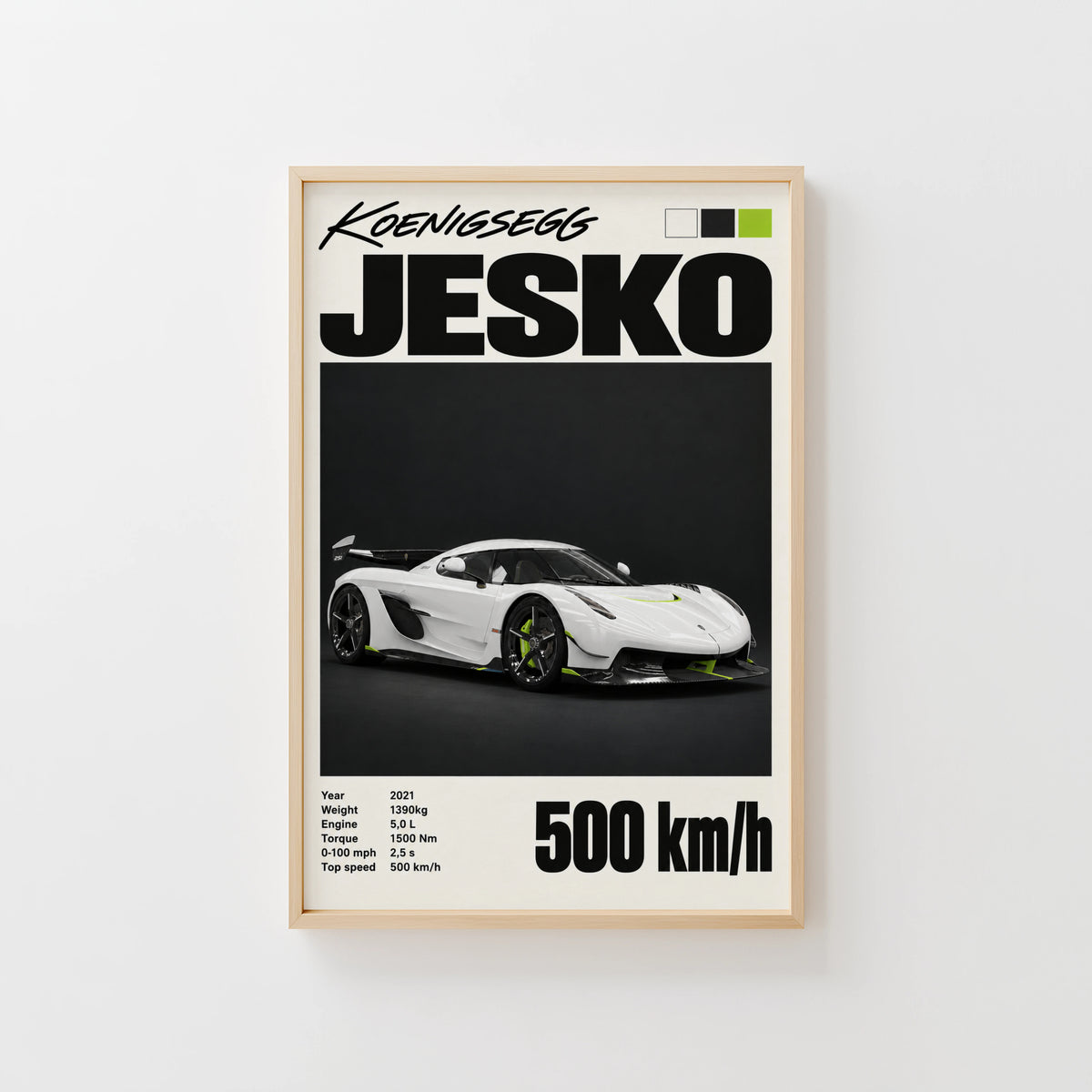 Vintage Koenigsegg Jesko Print, Hypercar Wall Art
