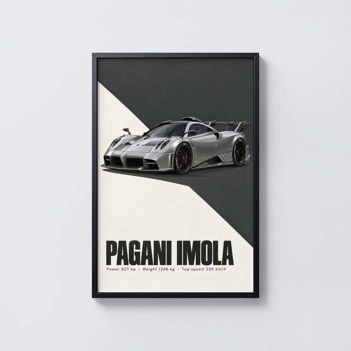 Vintage Pagani Imola Print, Supercar Wall Art