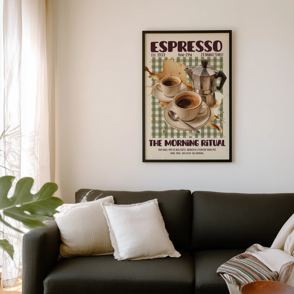 Vintage Espresso Print, Coffee Poster, Kitchen Wall Art