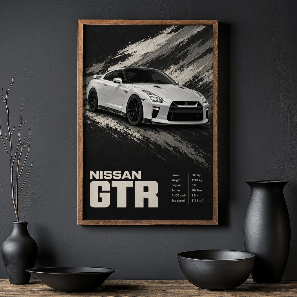 Vintage Nissan GTR Print, Car Wall Art