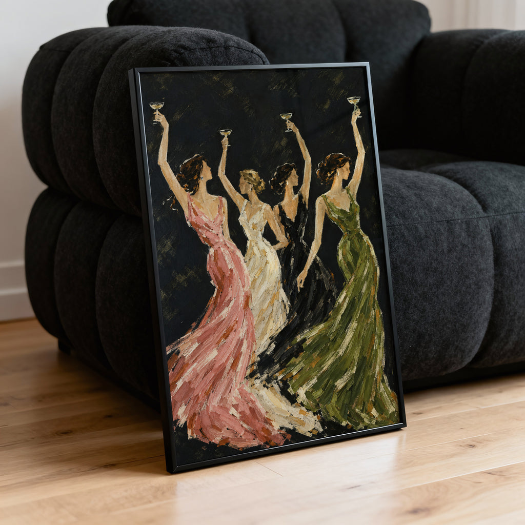 Vintage Print and Poster, Women Toasting Wall Art