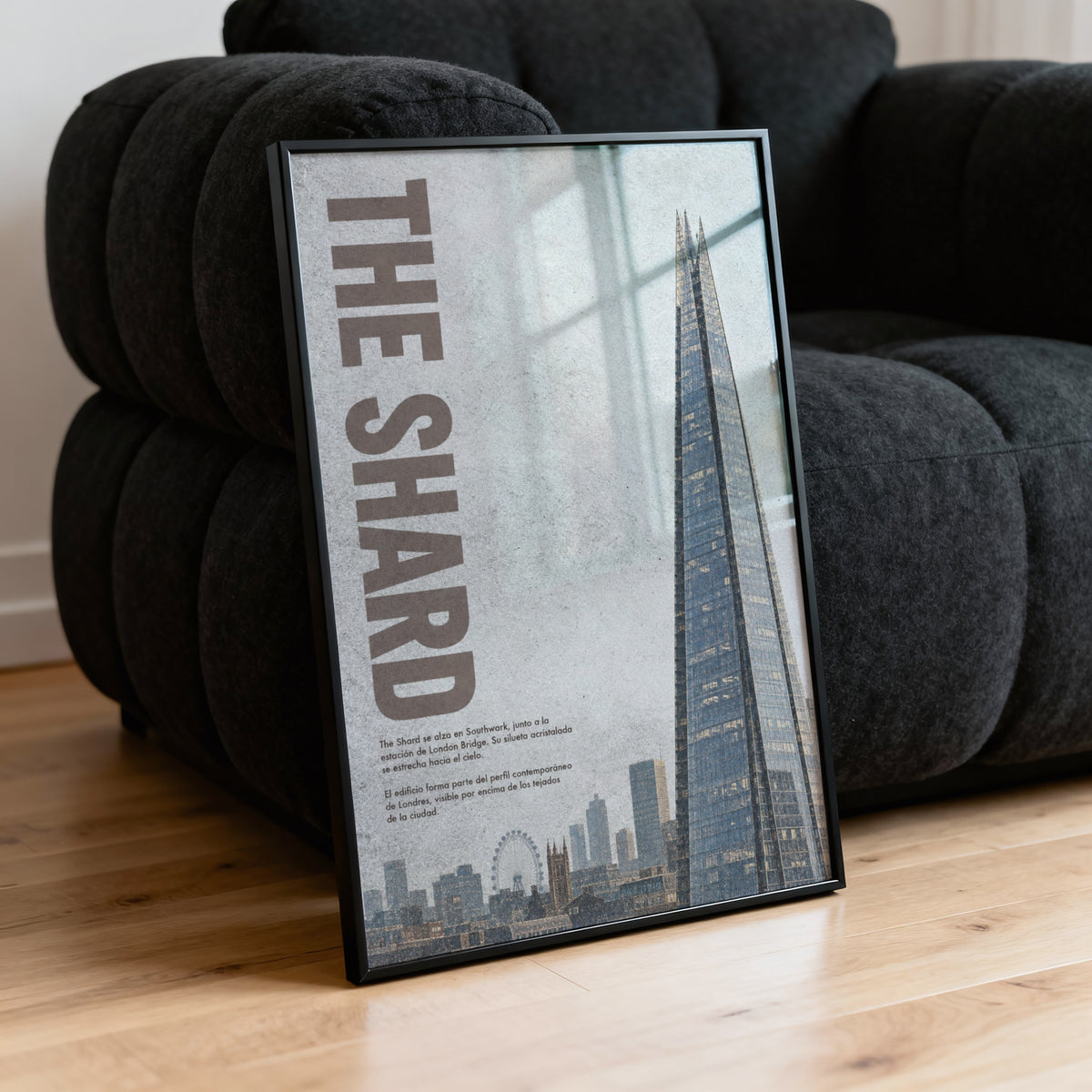 Vintage London Shard Poster, Skyline Wall Art, Print