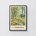 Vintage Cambridge Poster, The Backs Print, Spring Wall Art